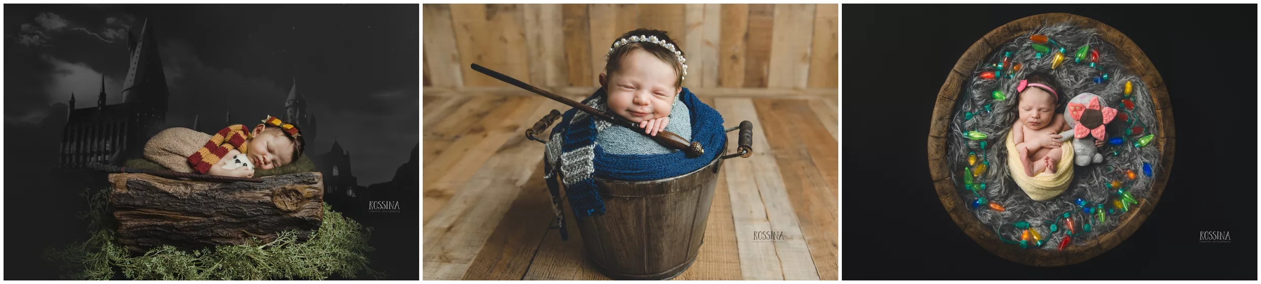 harry potter newborn session, stranger things newborn photo