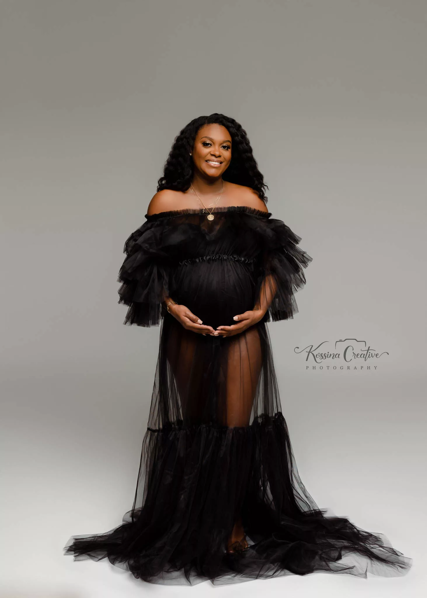 Orlando Maternity Photographer Photo Studio black gown