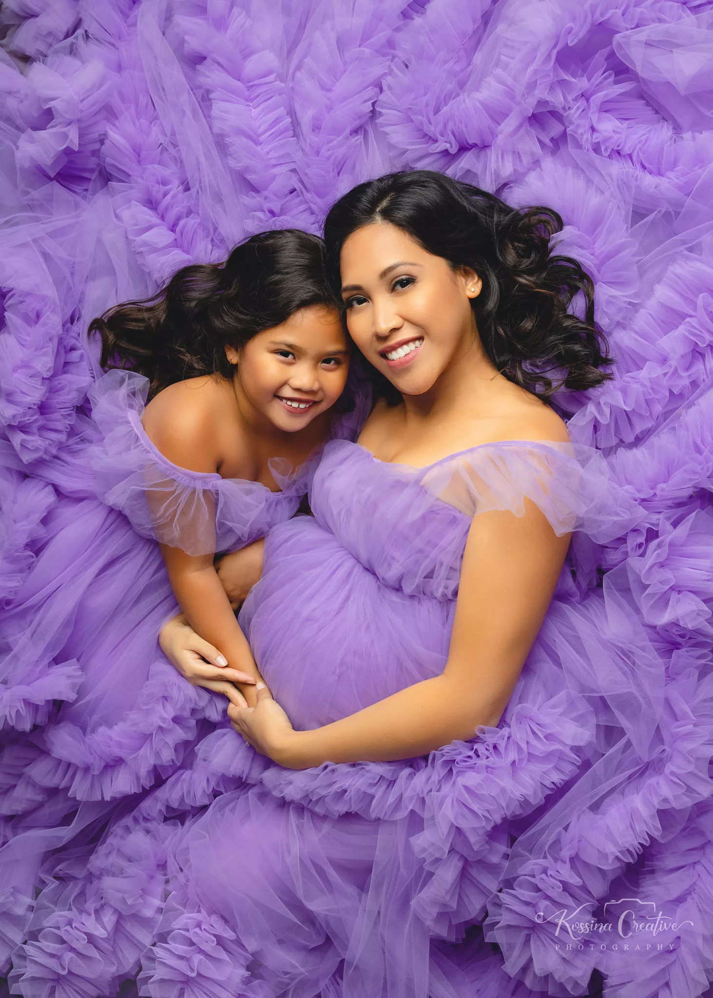 Orlando Maternity Photographer Photo Studio fluffy purple dress