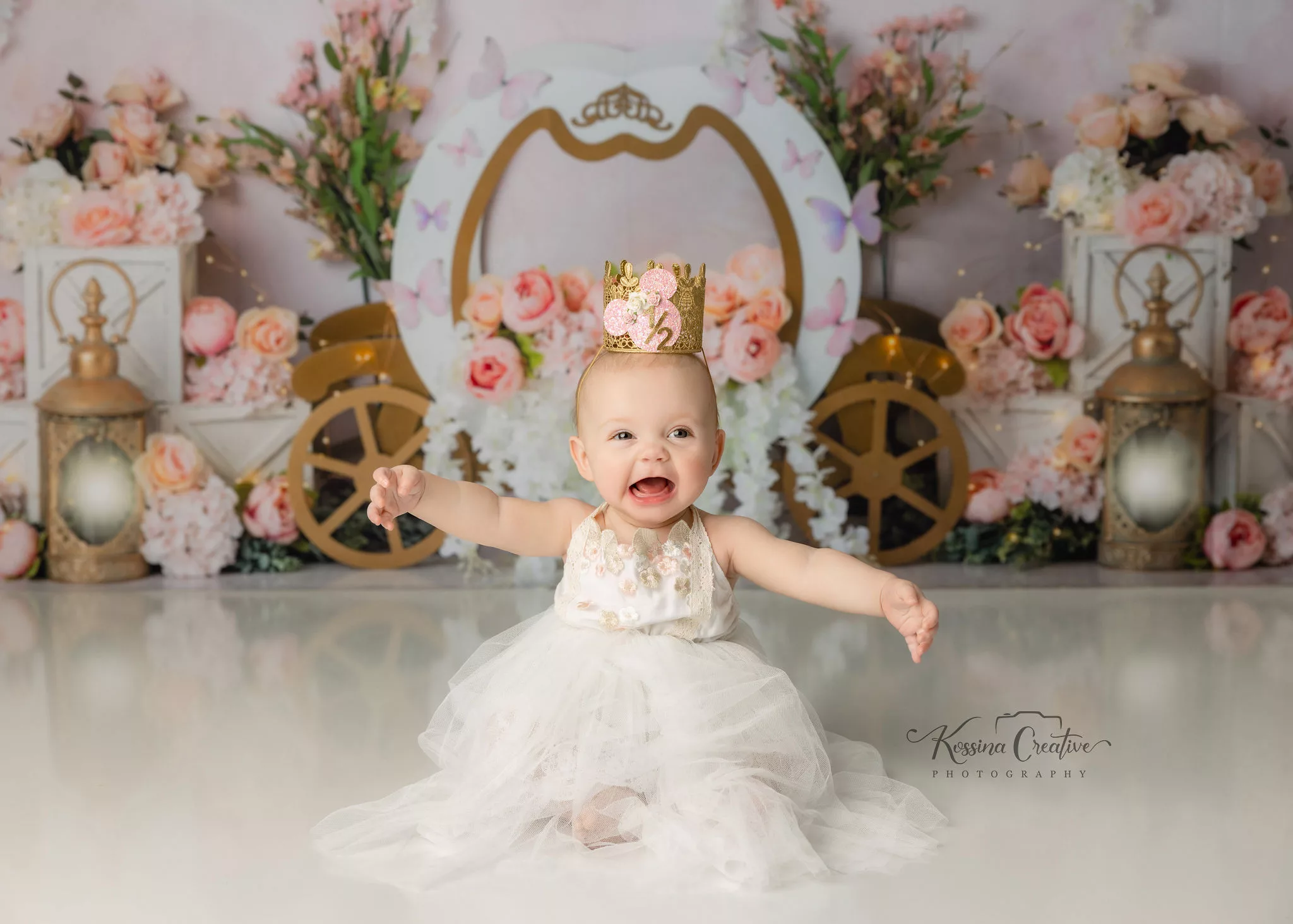 Orlando Baby Photographer 6 month sitter milestone princess baby girl