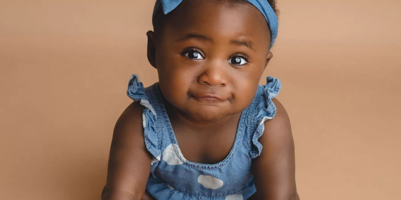 Orlando Baby Photographer 6 month sitter milestone baby girl jean jumper