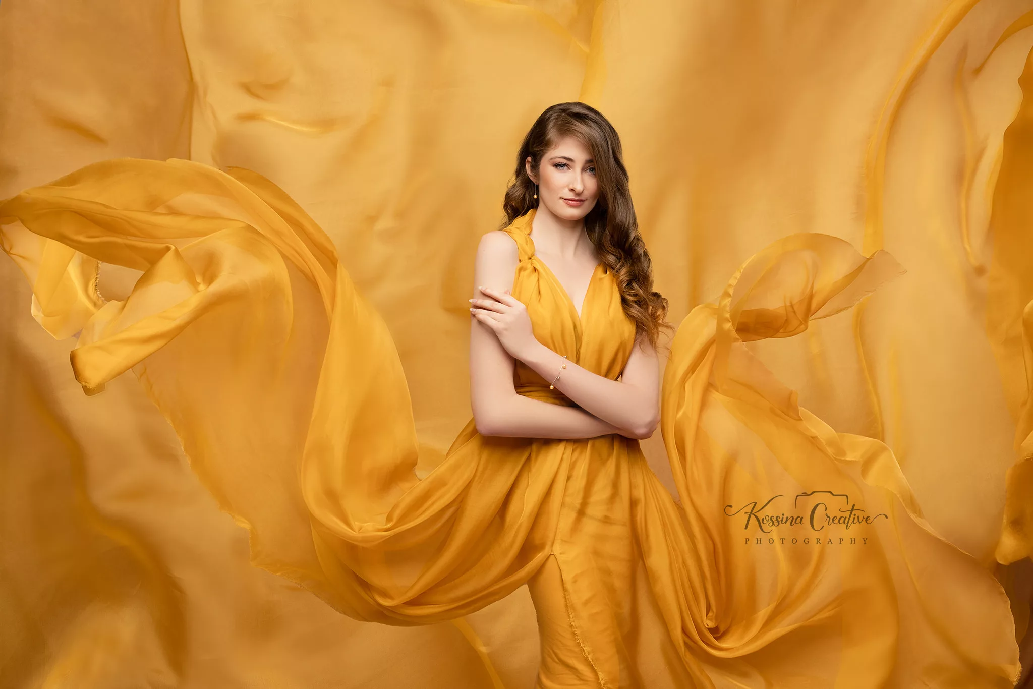 Orlando Boudoir Photographer Photo Studio Glamour shots yellow dress