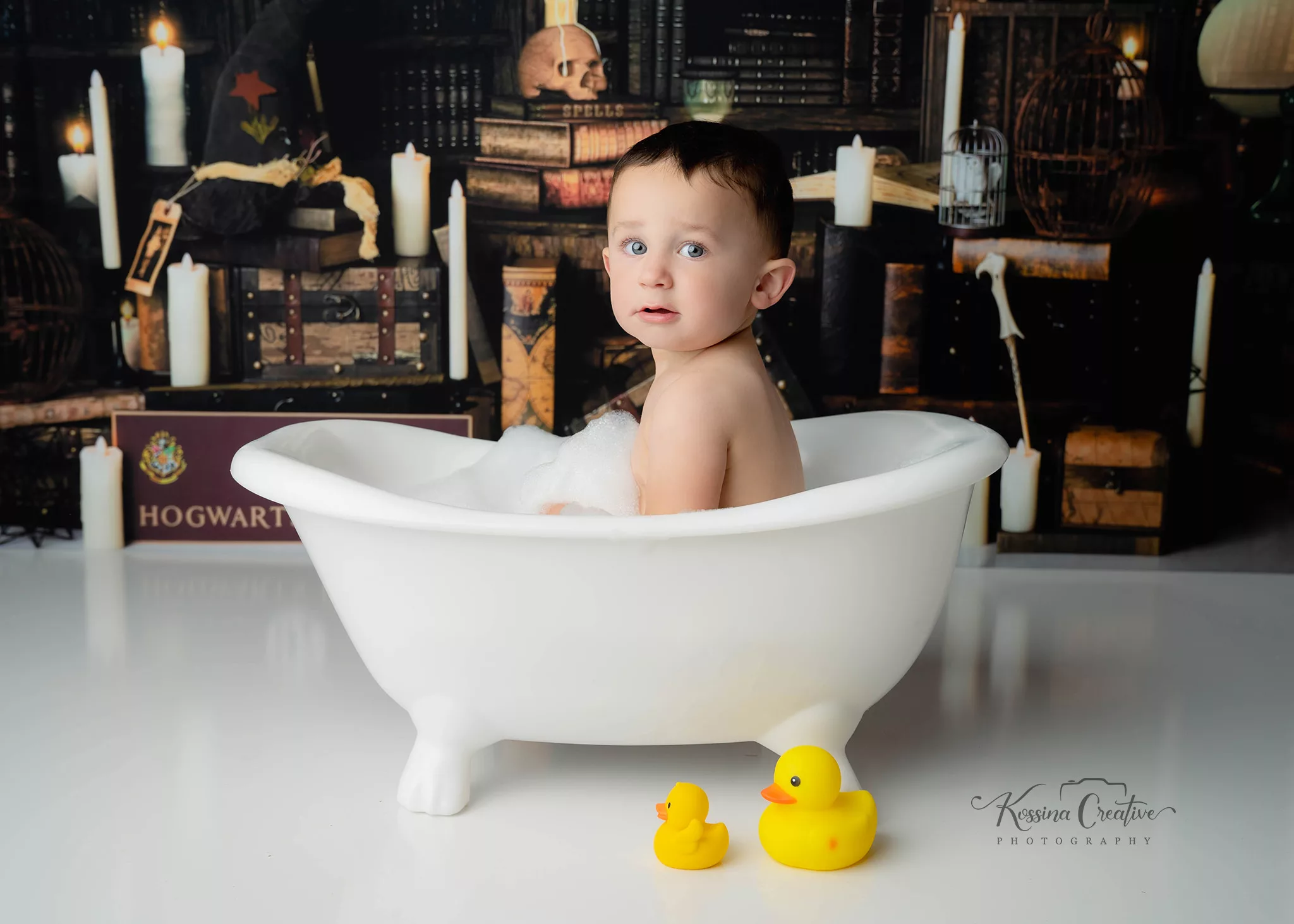 Orlando Boy Cake Smash 1st Birthday Photographer Photo Studio rubber ducky bubble bath splish splas-