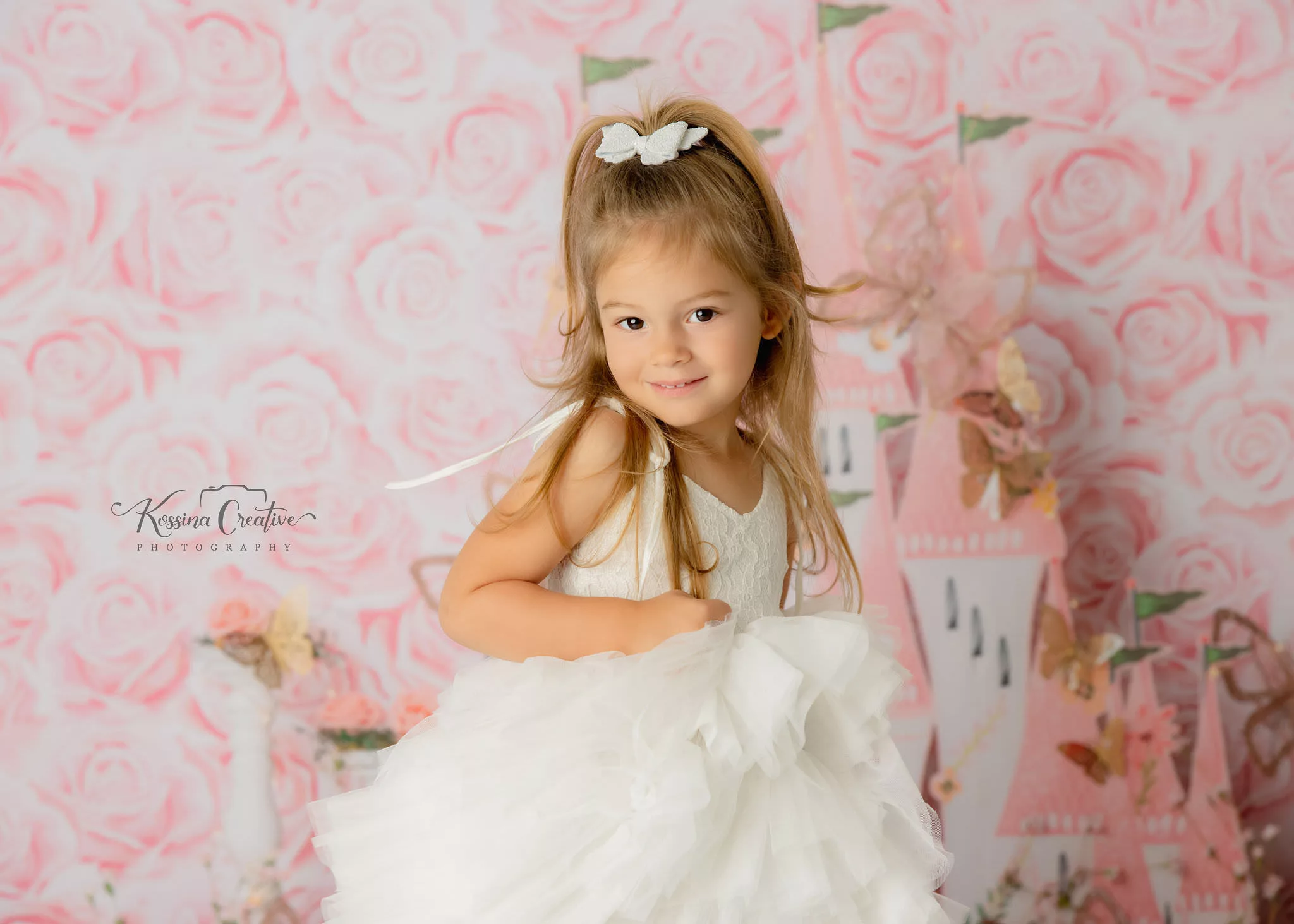 Orlando Family Photographer Birthday Photoshoot fairytale white toddler dress