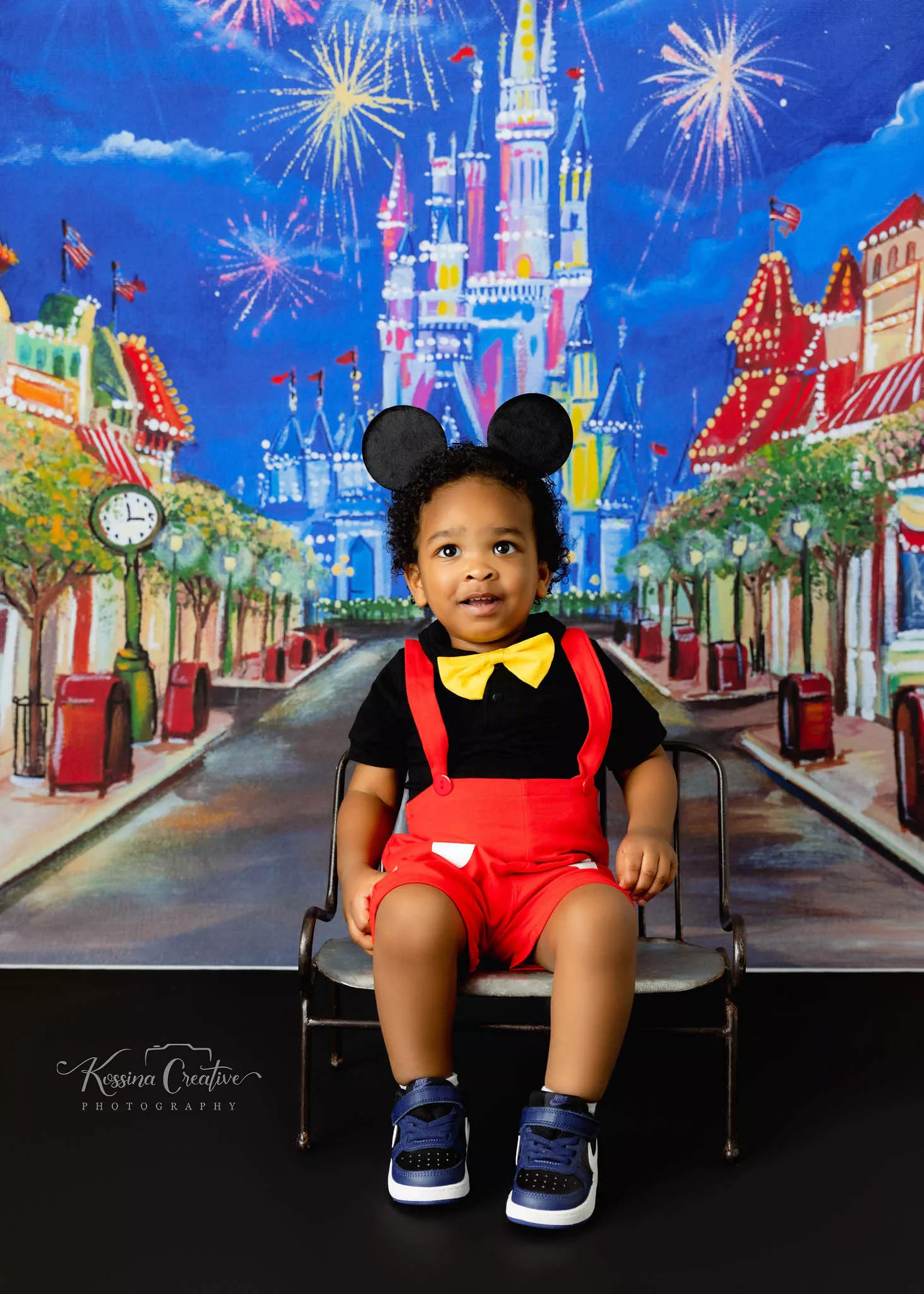 Orlando Family Photographer Birthday Photoshoot mickey mouse disney world mainstreet cinderella castle 2nd birthday