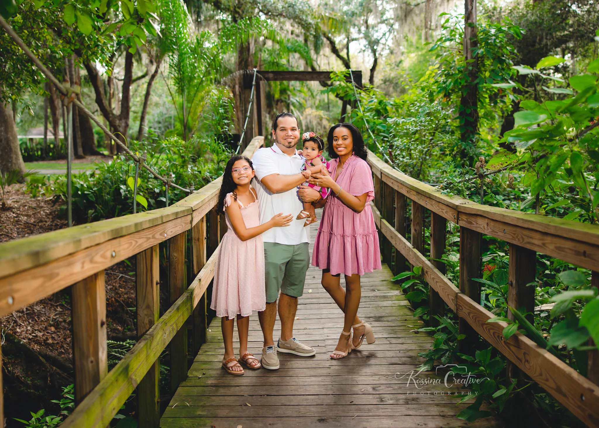 Orlando Family Photographer Family session Dickson azalea park bridge