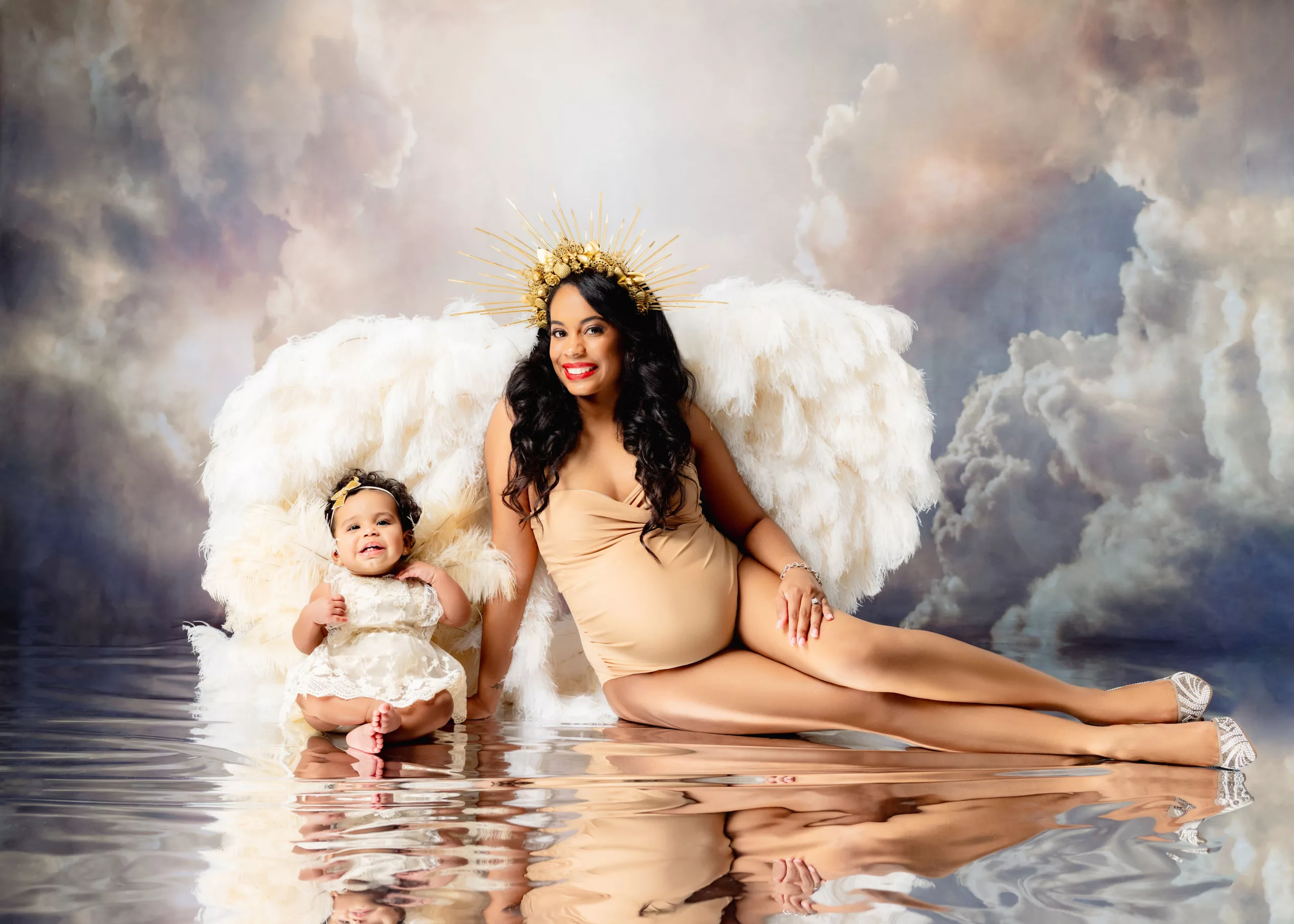 Orlando Family photography maternity family photo studio with angel wings