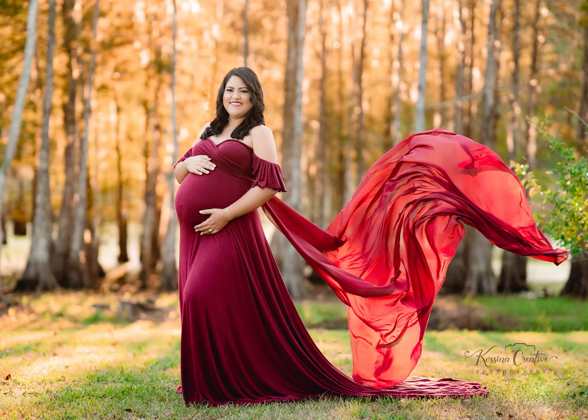 Orlando Maternity Photographer Pregnancy photography flowy red dress