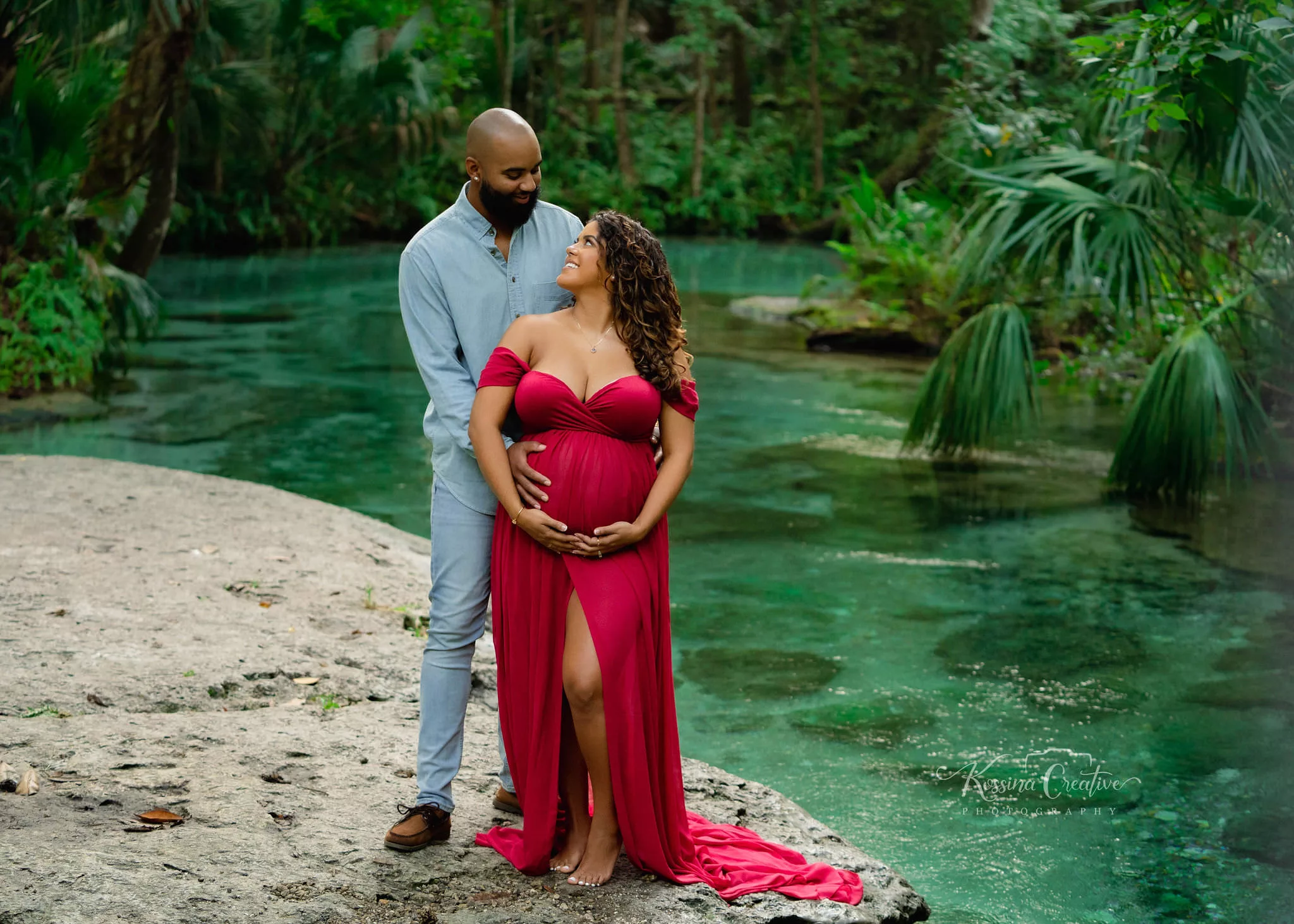 Orlando Maternity Photographer Pregnancy photography rock springs with red dress