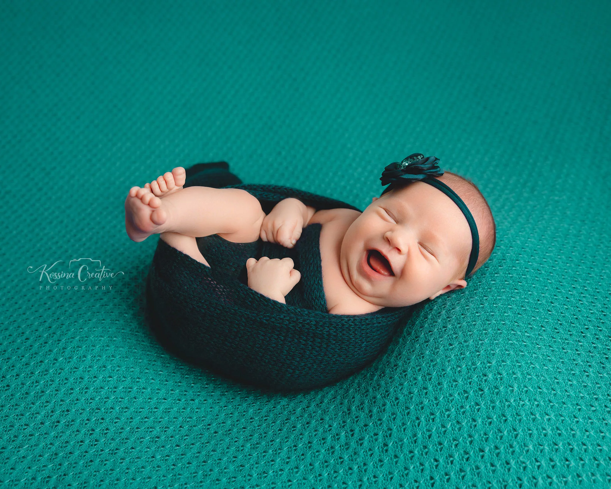 Orlando Newborn Photographer Baby Girl Photo studio teal